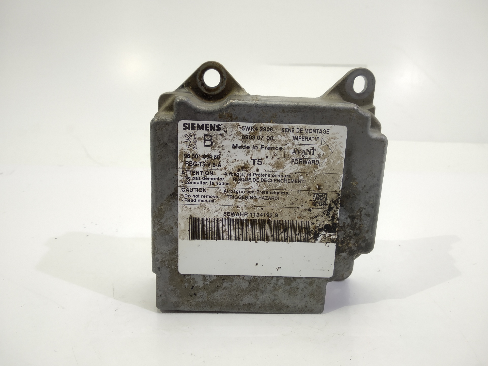 PEUGEOT 307 1 generation (2001-2008) SRS Control Unit 9650109480, 9650109480, 9650109480 24514639