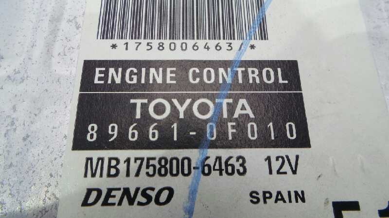 TOYOTA Corolla Verso 1 generation (2001-2009) Engine Control Unit ECU 896610F010, 896610F010, 896610F010 19236036