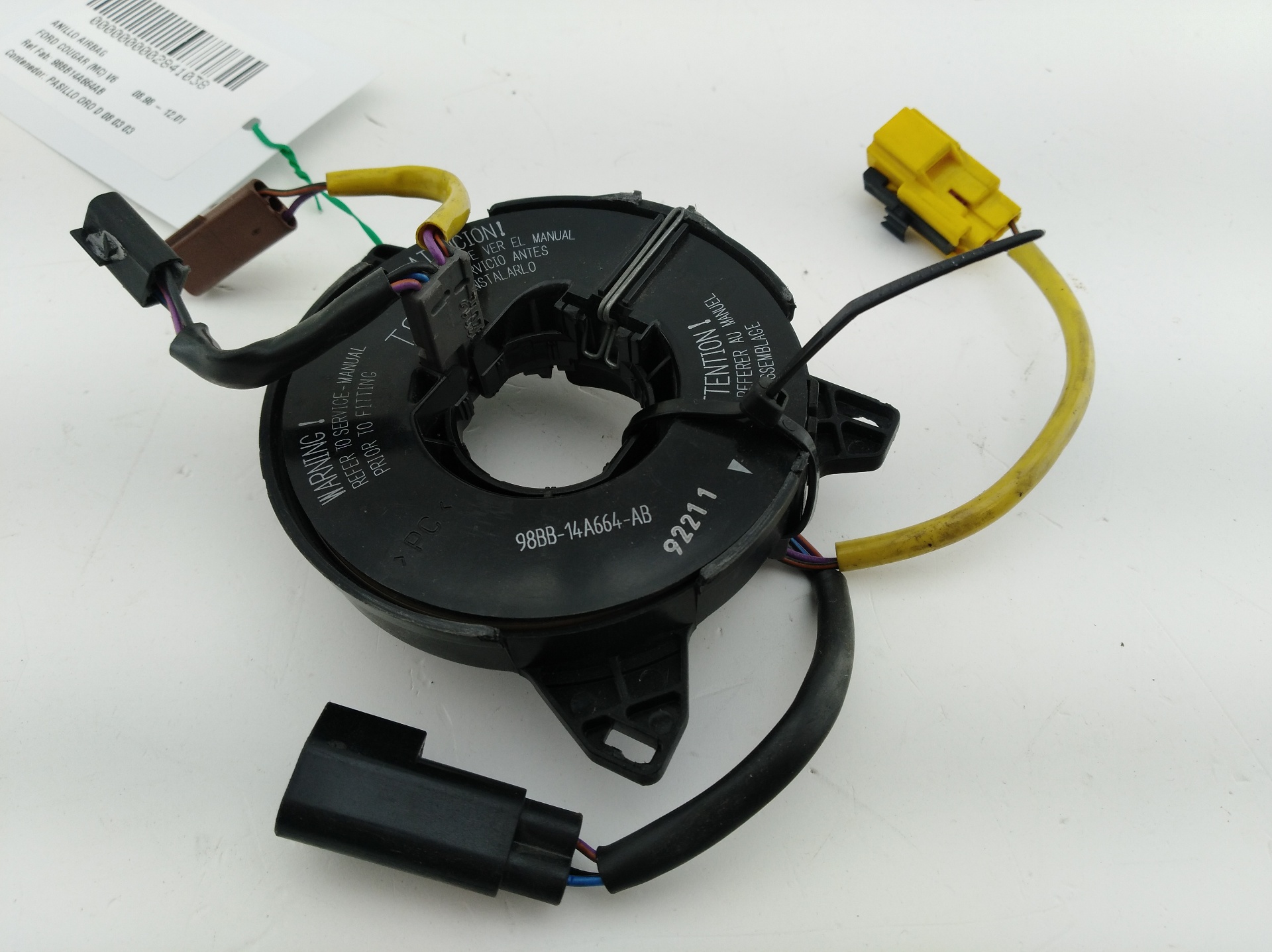 FORD Cougar 9 generation (1998-2002) Ratt Slip Ring Squib 98BB14A664AB, 98BB14A664AB, 98BB14A664AB 24666338