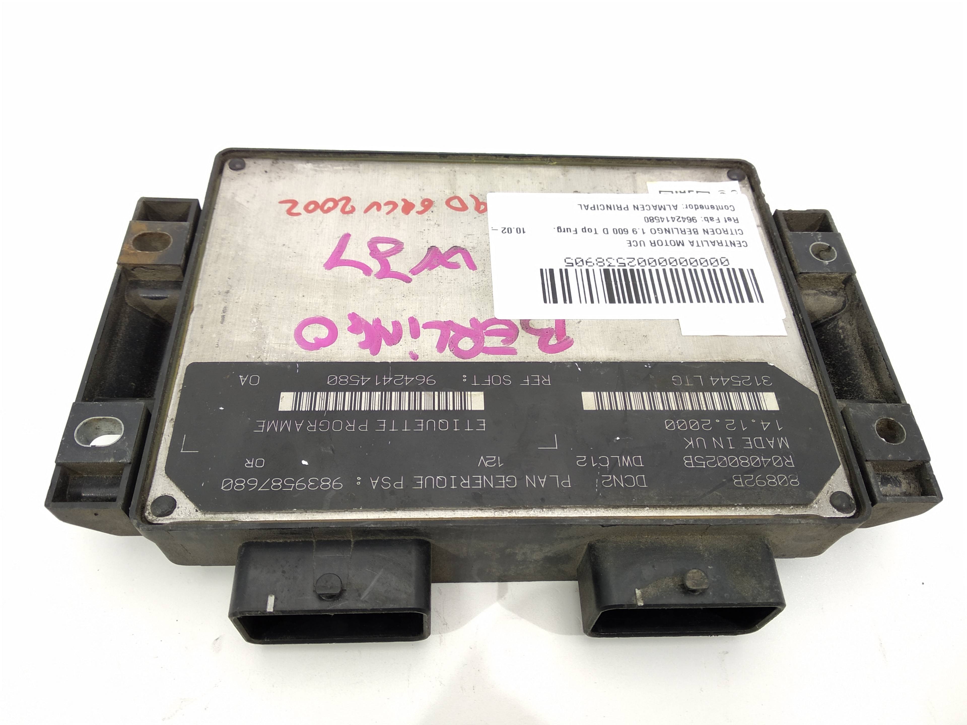 CITROËN Berlingo 1 generation (1996-2012) Engine Control Unit ECU 9642414580,9642414580,9642414580 24488604