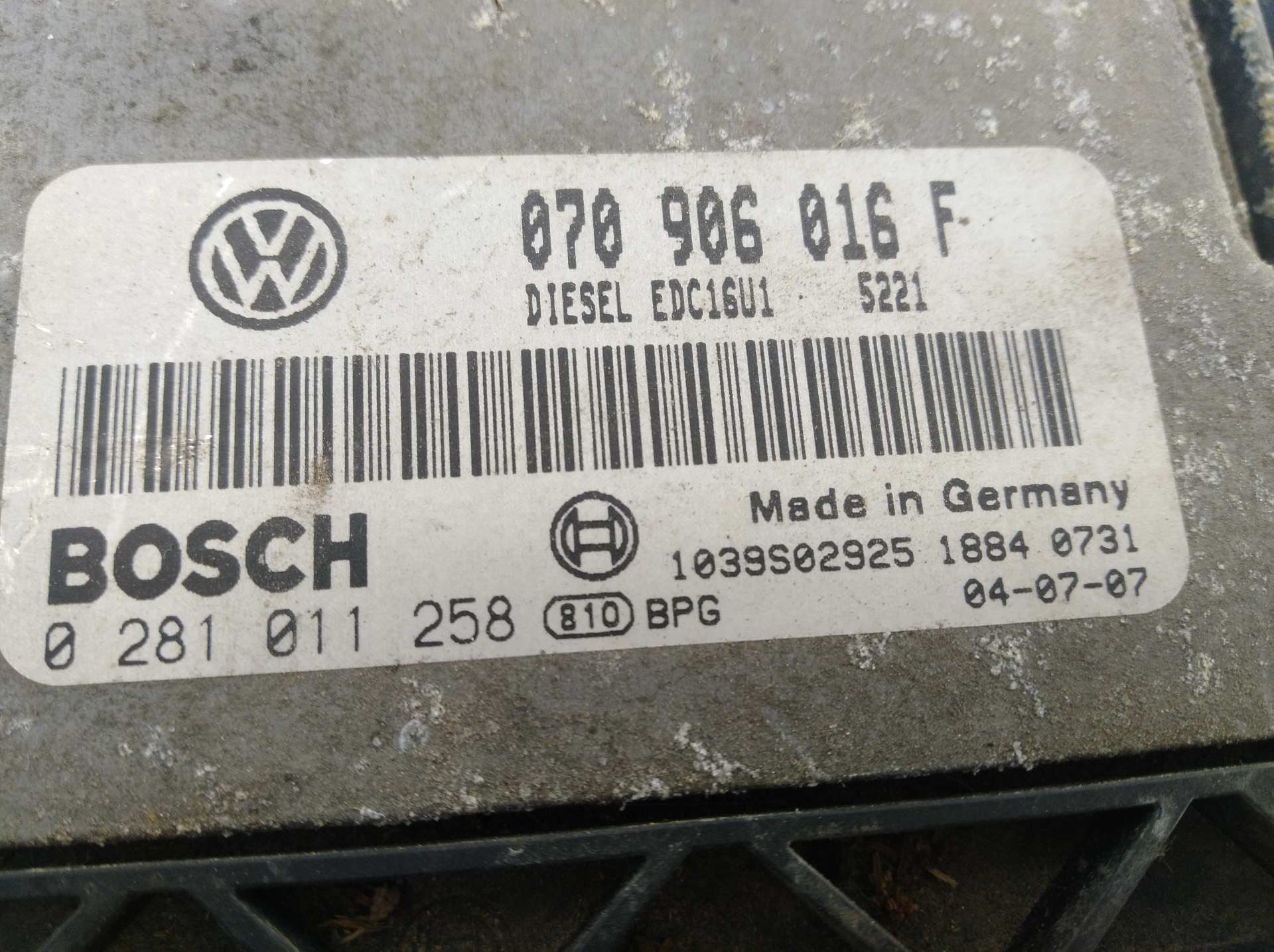 VOLKSWAGEN Touareg 1 generation (2002-2010) Engine Control Unit ECU 0281011258, 0281011258, 0281011258 24666635