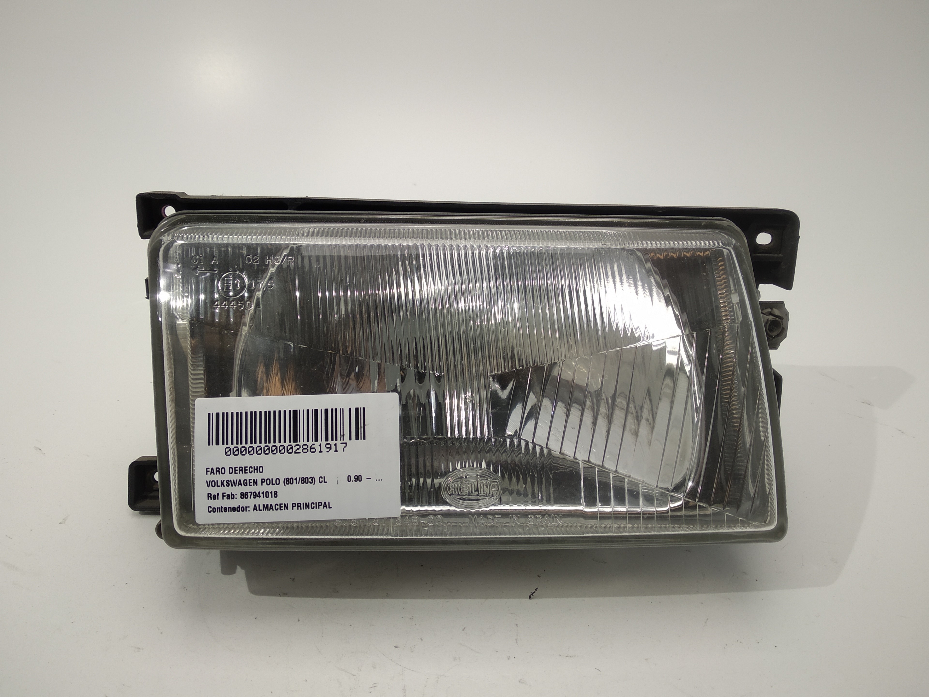 VOLKSWAGEN Polo 2 generation (1981-1994) Front Høyre Frontlykt 867941018, 867941018, 867941018 24667273