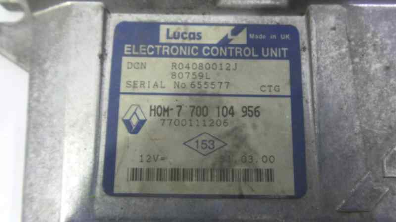 RENAULT Clio 1 generation (1990-1998) Engine Control Unit ECU 7700104956 19112266