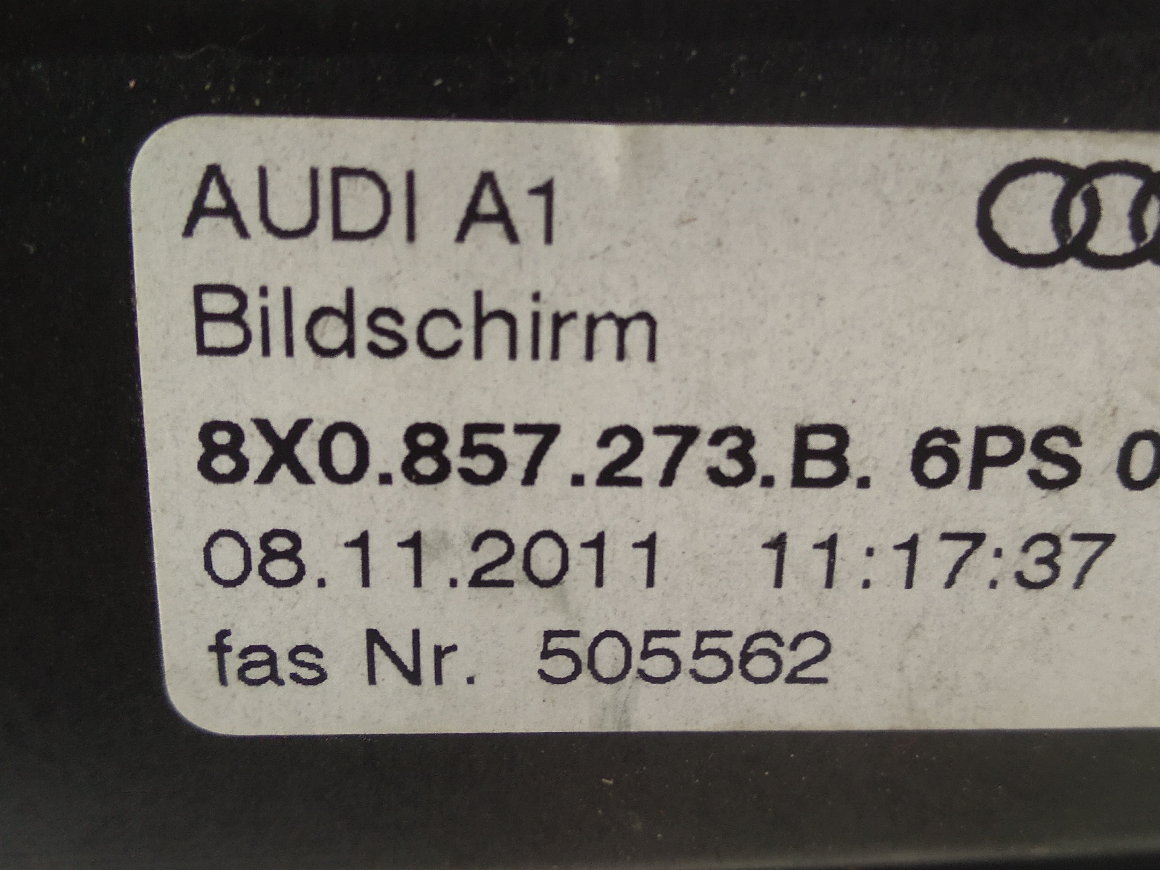 AUDI A1 8X (2010-2020) Other Interior Parts 8X0857273B, 8X0857273B, 8X0857273B 24668213