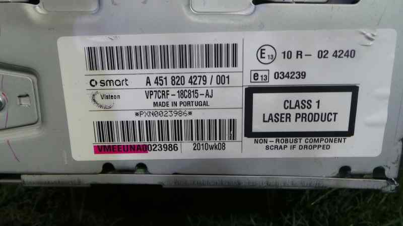 SMART Fortwo 2 generation (2007-2015) Muzikos grotuvas be navigacijos A4518204279001,A4518204279001,A4518204279001 24663948