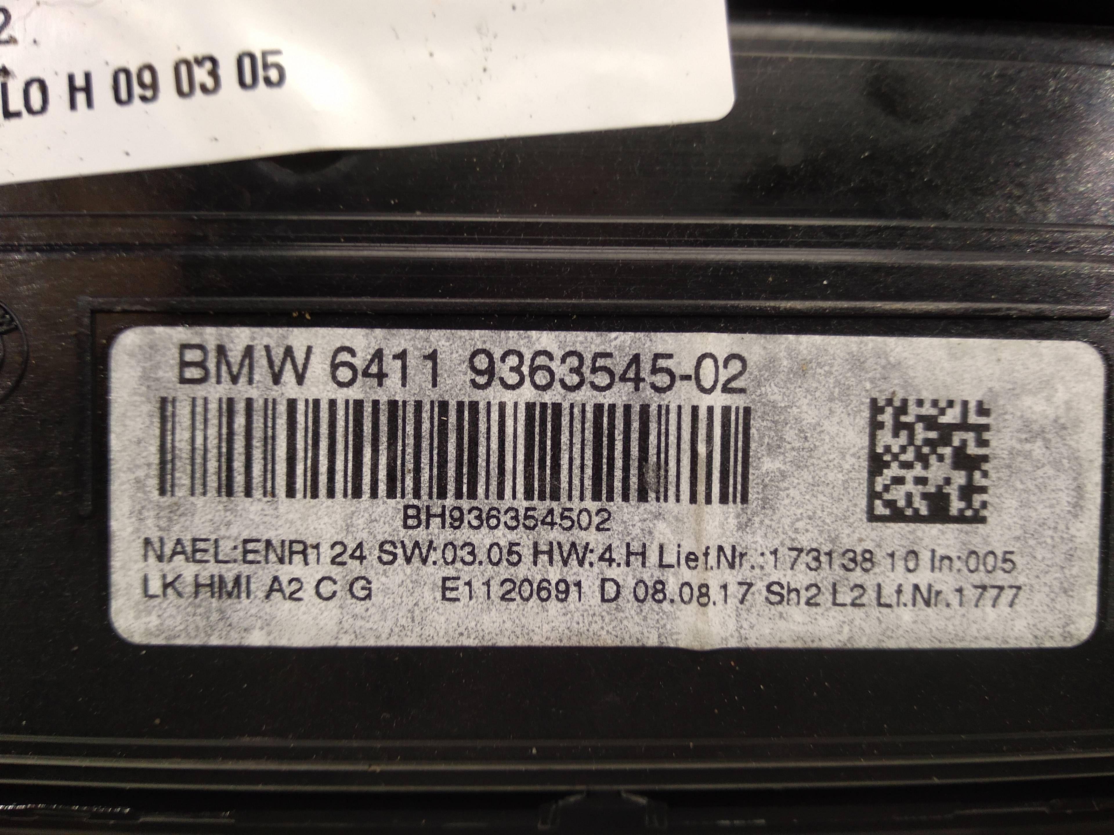 BMW 2 Series F22/F23 (2013-2020) Klimato kontrolės (klimos) valdymas 936354502,936354502 19335540