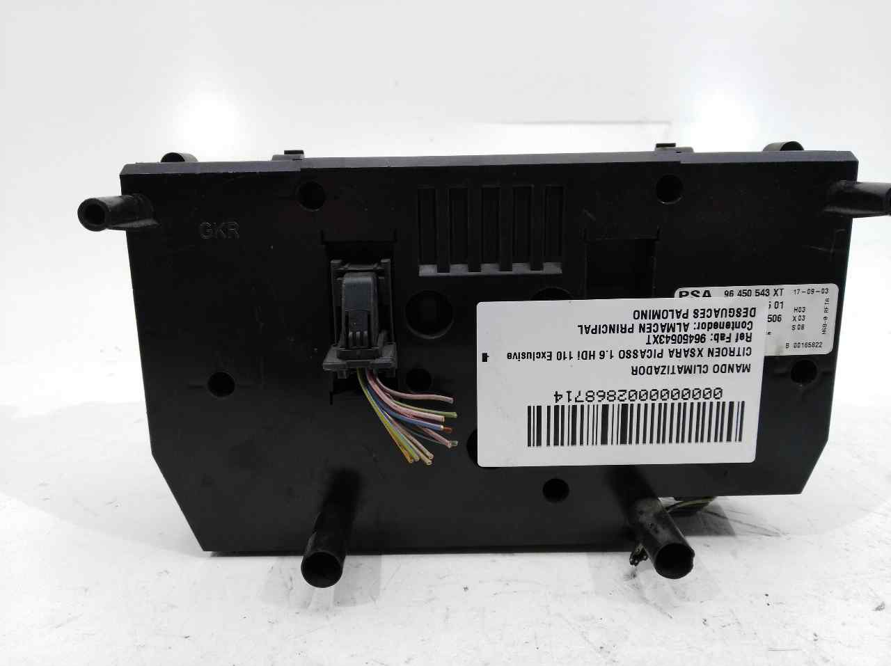 CITROËN Xsara Picasso 1 generation (1999-2010) Climate  Control Unit 96450543XT, 96450543XT, 96450543XT 24513140