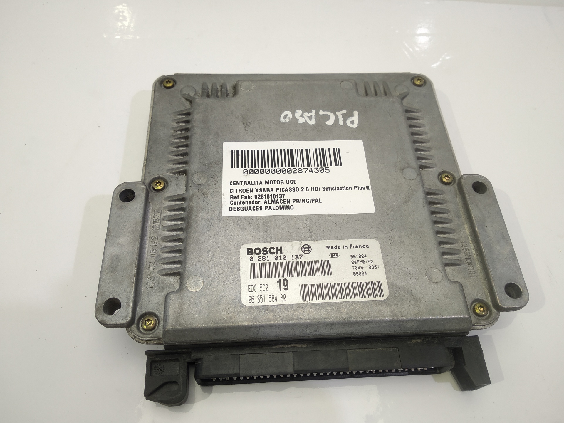 FIAT Xsara Picasso 1 generation (1999-2010) Motorkontrollenhet ECU 0281010137,0281010137,0281010137 24958790