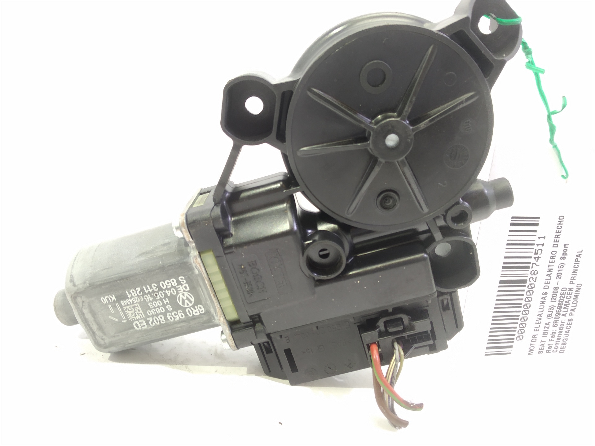 SEAT Ibiza 4 generation (2008-2017) Front Right Door Window Control Motor 6R0959802ED 25304395