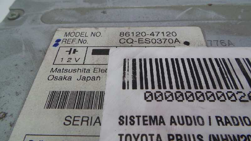 TOYOTA Prius 2 generation (XW20) (2003-2011) Musikkspiller uten GPS 8612047120, 8612047120 19180096