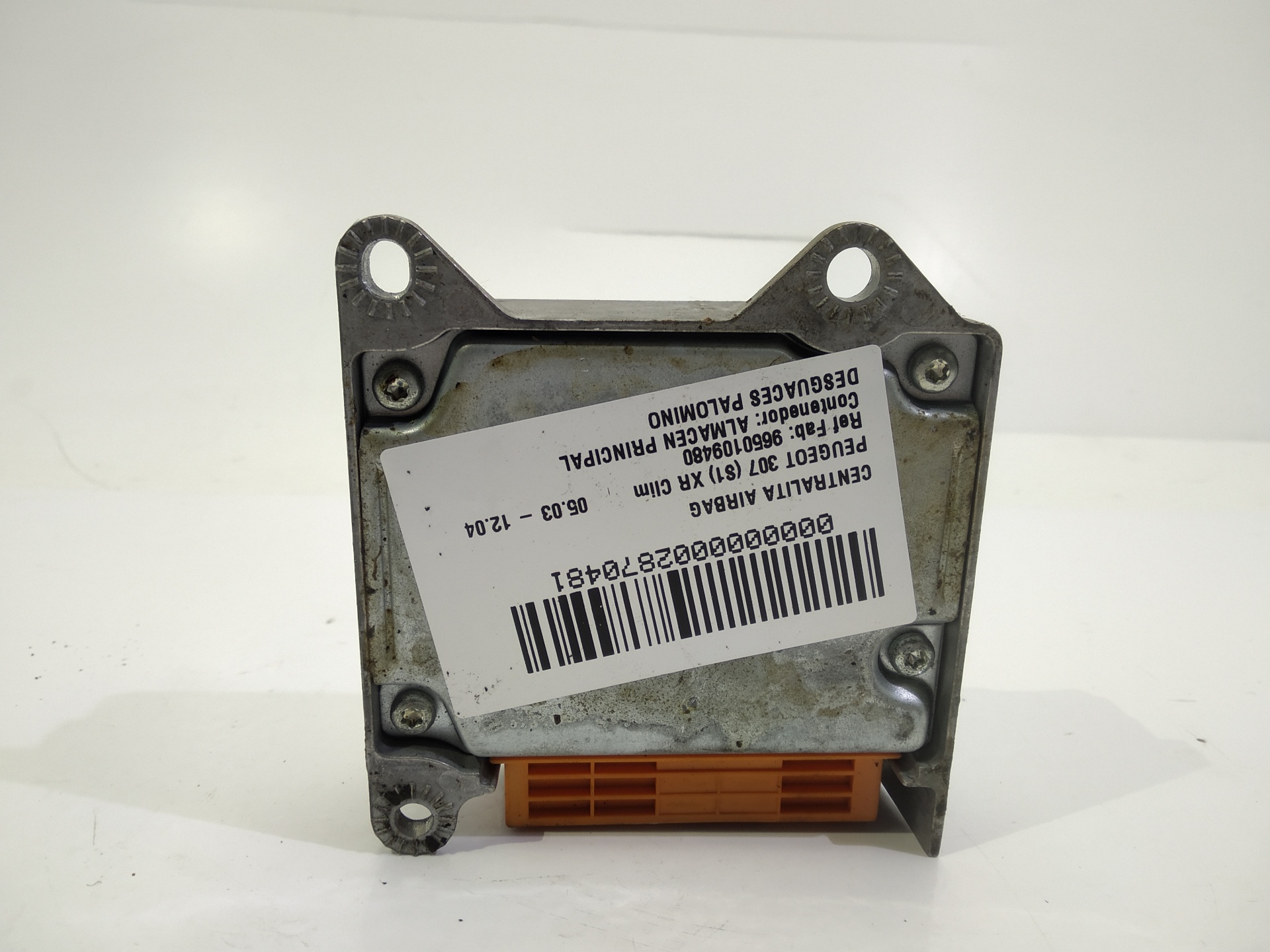 PEUGEOT 307 1 generation (2001-2008) SRS Control Unit 9650109480, 9650109480, 9650109480 24514639