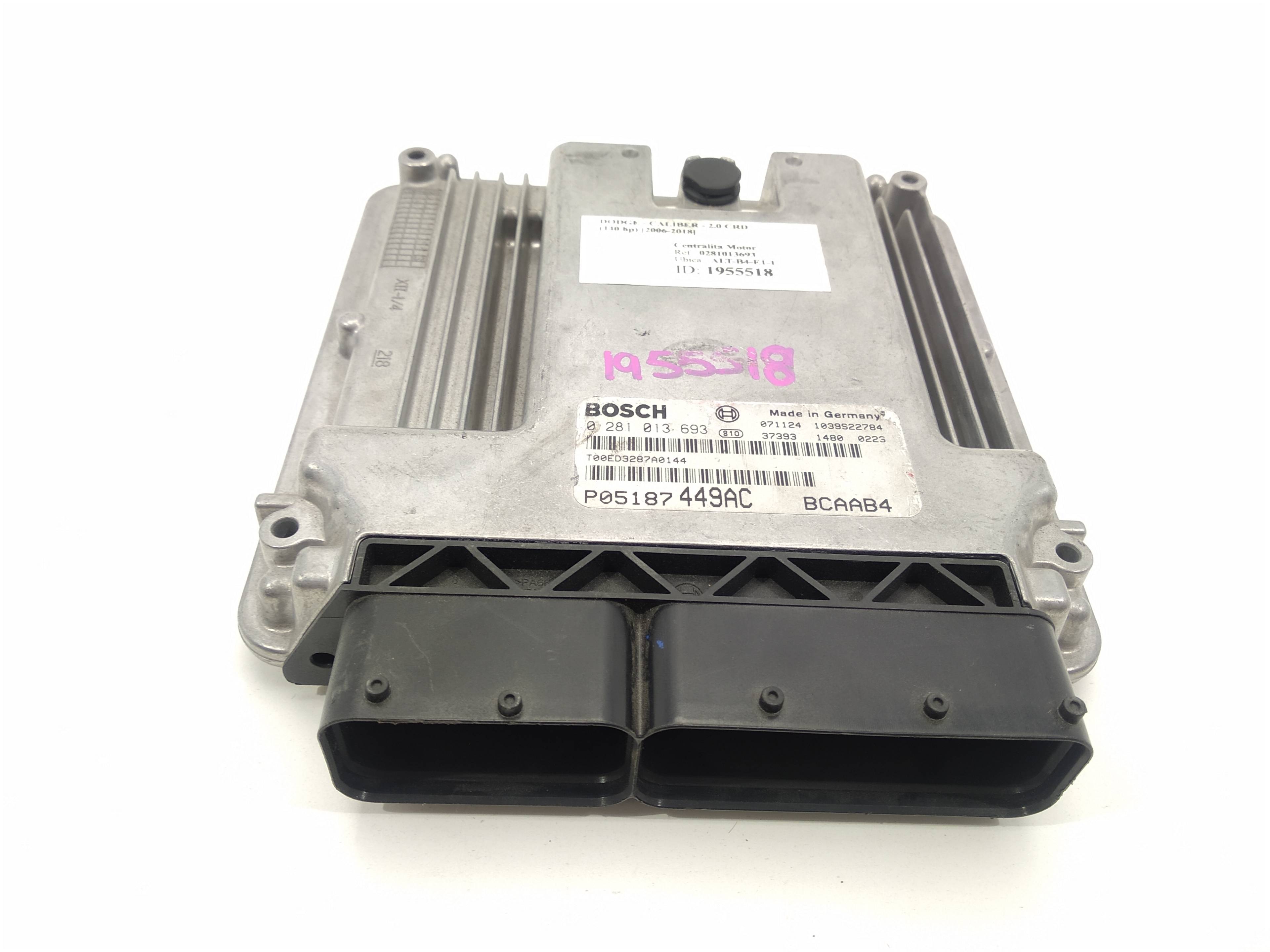 DODGE Caliber 1 generation (2006-2013) Motorkontrollenhet ECU 0281013693, 0281013693, 0281013693 19103950