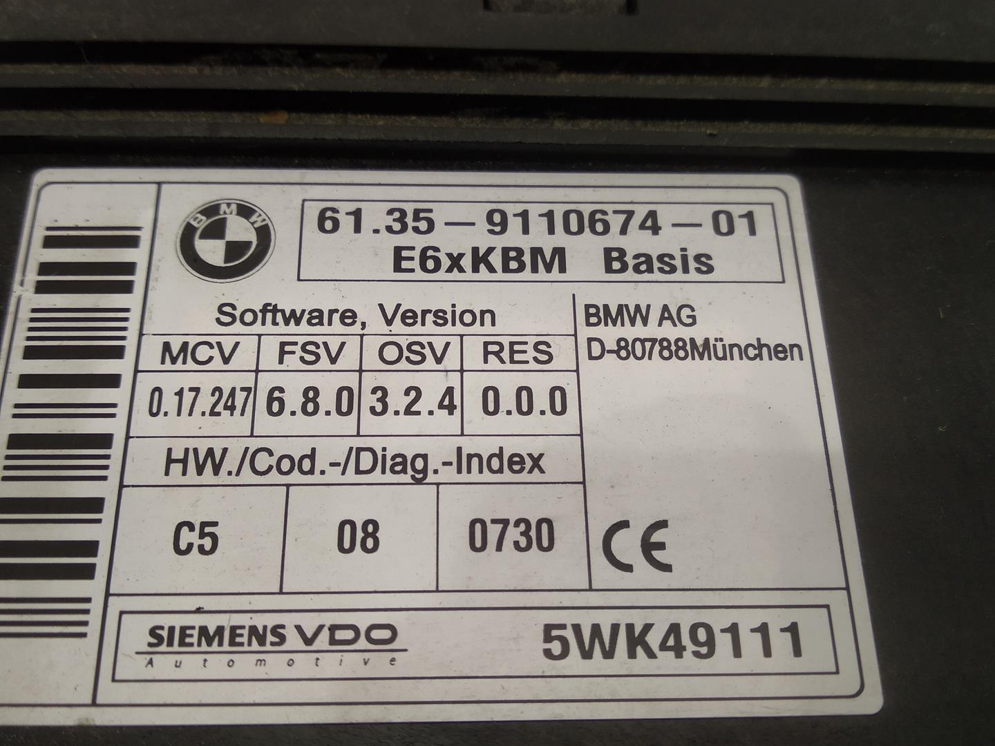 BMW 5 Series E60/E61 (2003-2010) Other Control Units 6135911067401, 6135911067401, 6135911067401 24512062