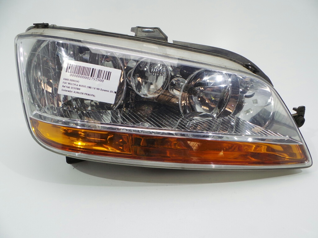 FIAT Multipla 1 generation (1999-2010) Front Right Headlight 51747606 25290471