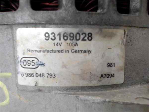 OPEL Astra H (2004-2014) Alternateur 0986048793,93169028 24989842