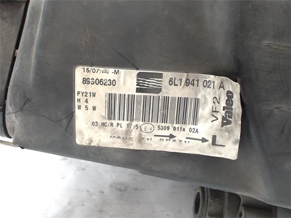 SEAT Ibiza 3 generation (2002-2008) Фара передняя левая 6l1941021A, 89306230 20500584