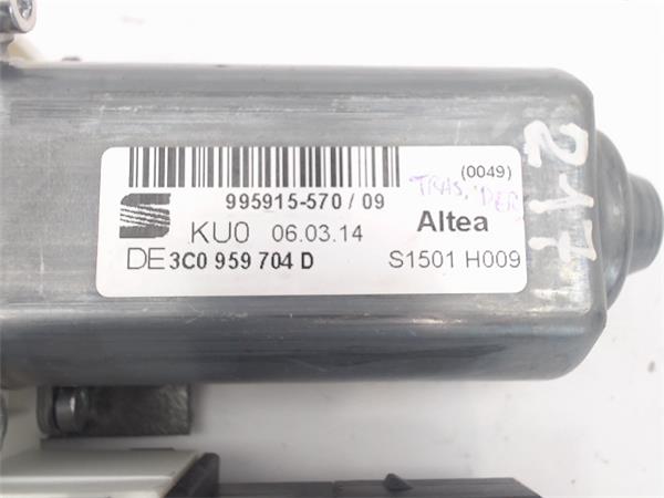 SEAT Altea 1 generation (2004-2013) Aizmugurējo labo durvju loga vadības motorīts 3C0959704D, C12696-101/995915-570 24700396