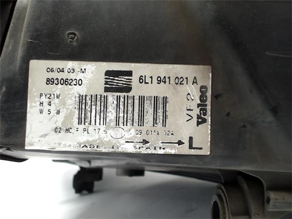 SEAT Ibiza 3 generation (2002-2008) Фара передняя левая 6L1941021A, 89306230 19578751