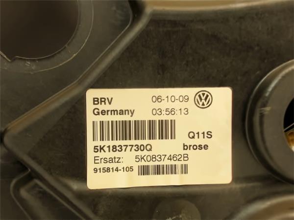 VOLKSWAGEN Golf 6 generation (2008-2015) Front Right Door Window Regulator 5K1837730Q 21709783