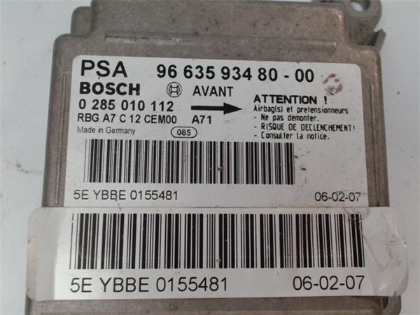 PEUGEOT 207 1 generation (2006-2009) Unité de contrôle SRS 9663593480, 0285010112 21105547