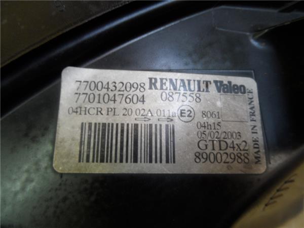 RENAULT Scenic 1 generation (1996-2003) Priekinis kairys žibintas 7700432098 20496864