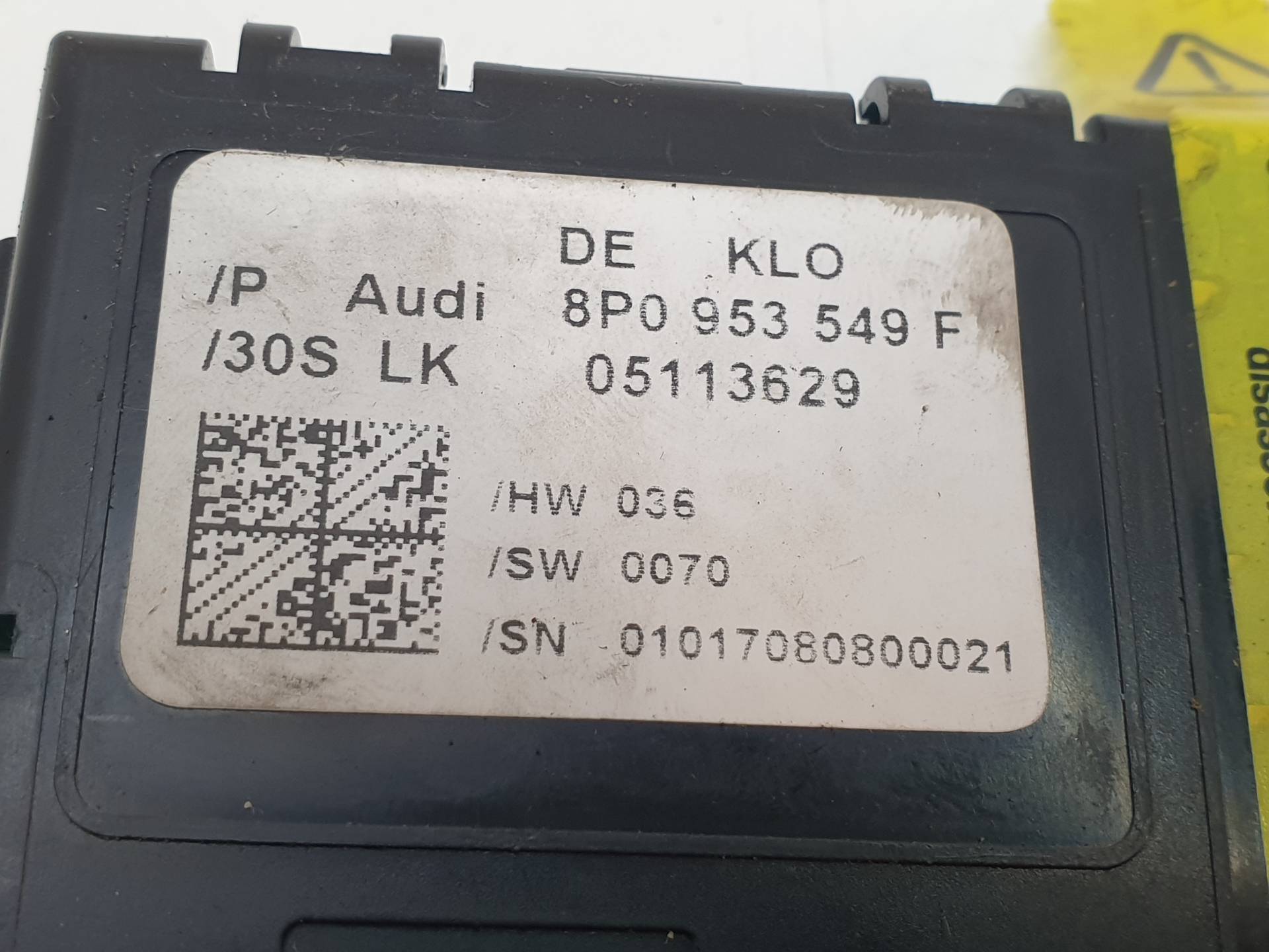 AUDI A3 8P (2003-2013) Other Control Units 8P0953549F 25568798