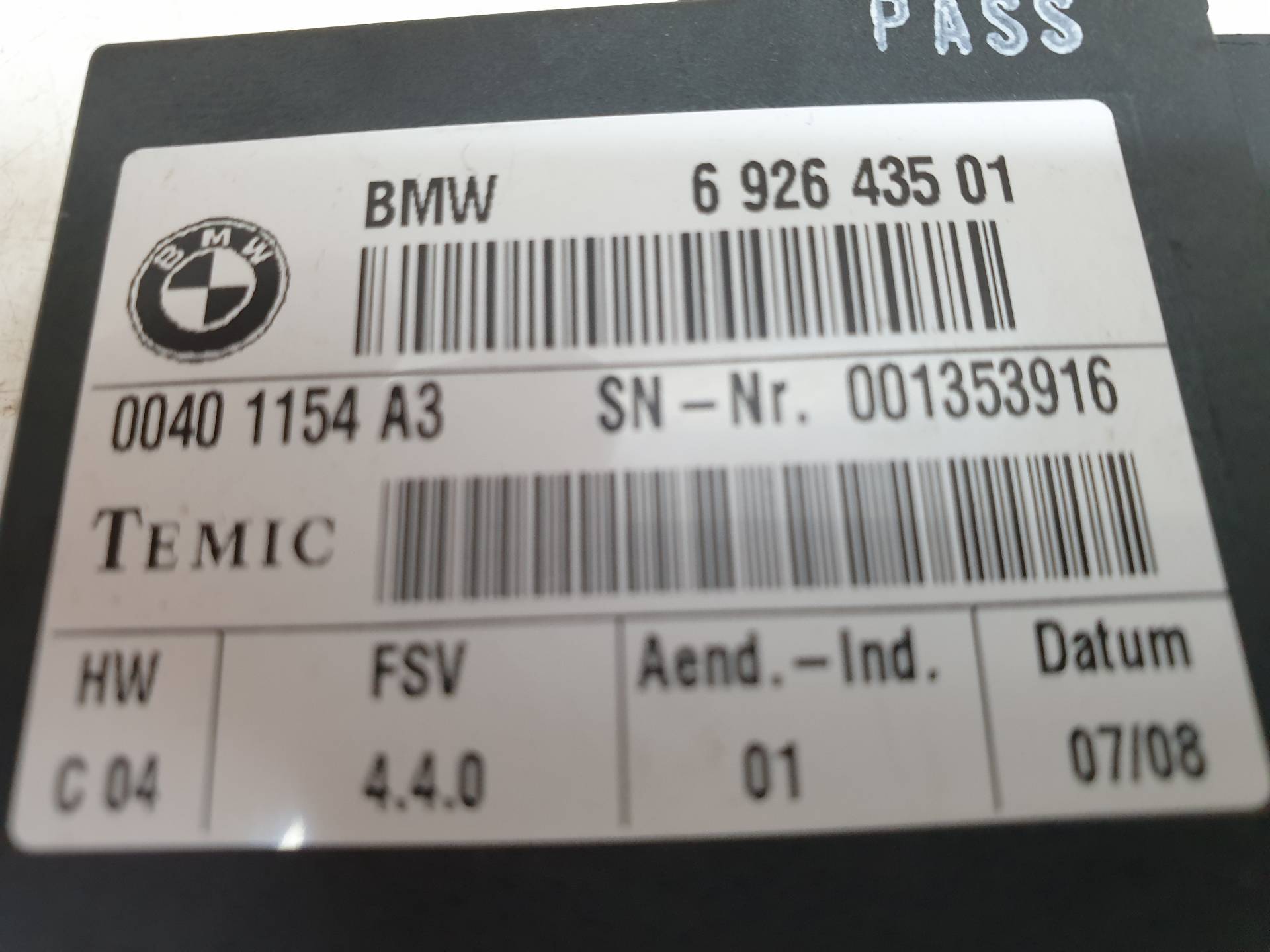 BMW 3 Series E90/E91/E92/E93 (2004-2013) Kiti valdymo blokai 6926435 24337997