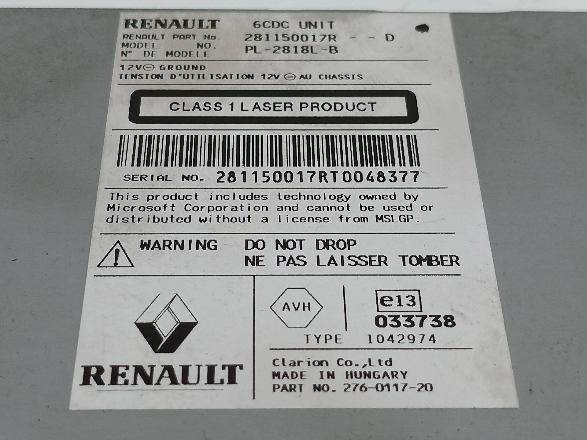 RENAULT Laguna 3 generation (2007-2015) Player muzical fără navigație 281150017R 24339674