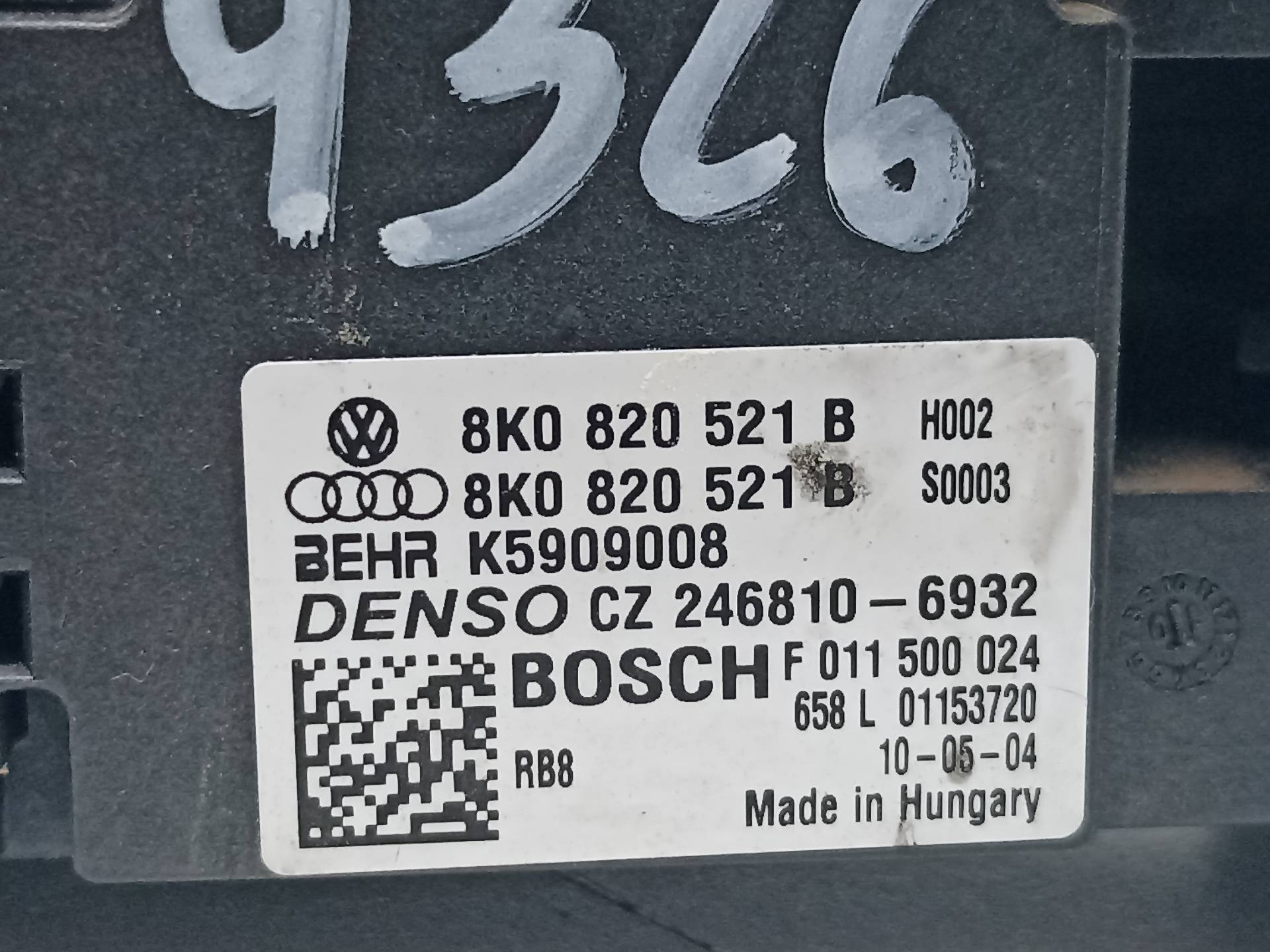 AUDI A5 8T (2007-2016) Interior Heater Resistor 8K0820521B 24338572