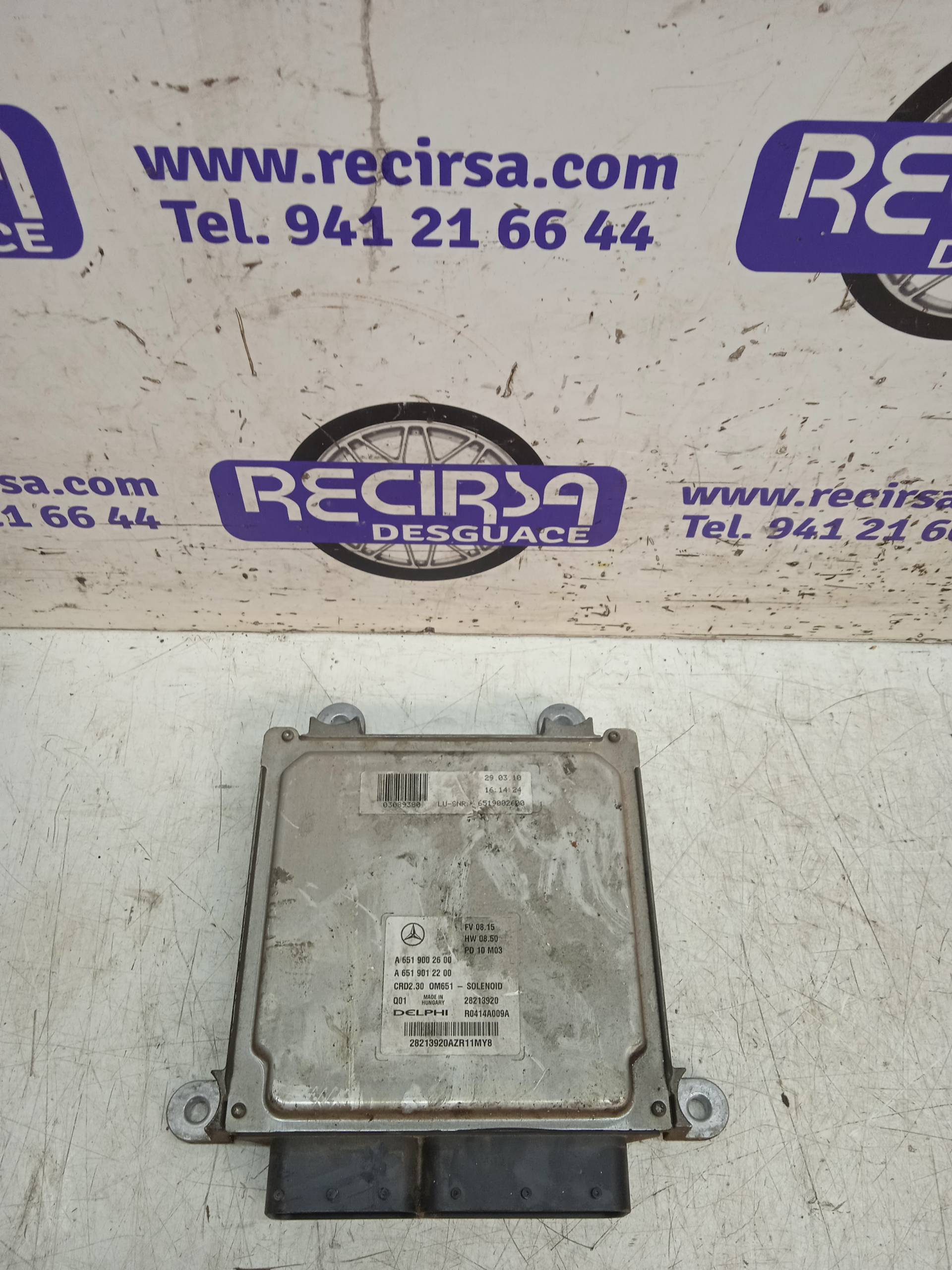 MERCEDES-BENZ Sprinter 2 generation (906) (2006-2018) Блок керування двигуном ECU A6519002600 24327296