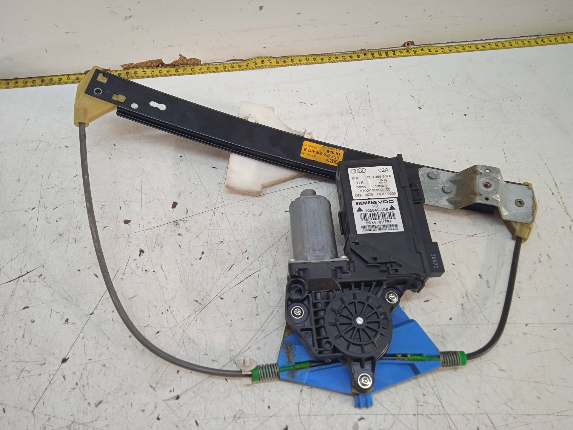 AUDI A4 B7/8E (2004-2008) Rear Right Door Window Regulator 8E0959802A 24333964