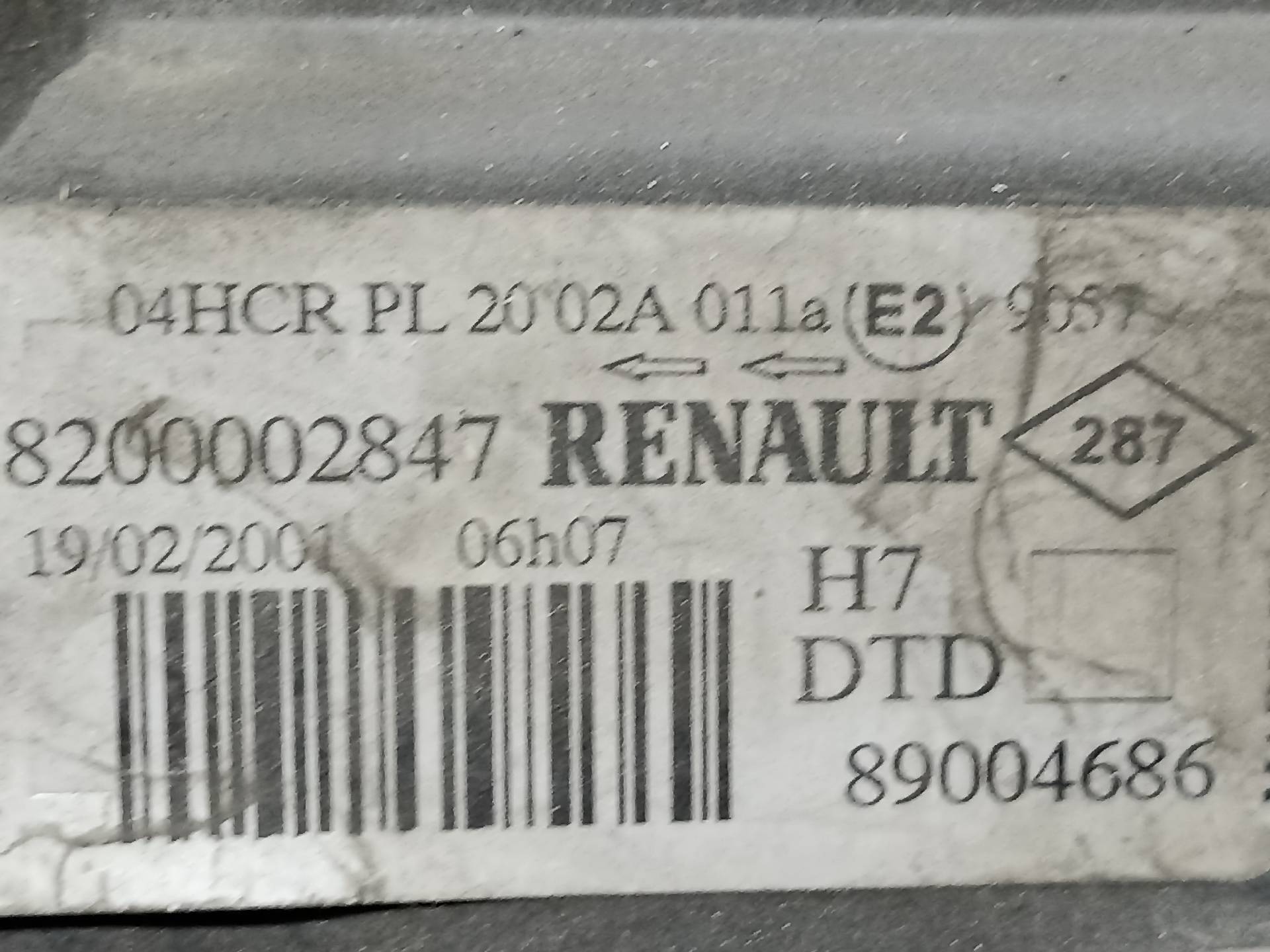 RENAULT Laguna 2 generation (2001-2007) Правий передній фар 8200002847 24316032