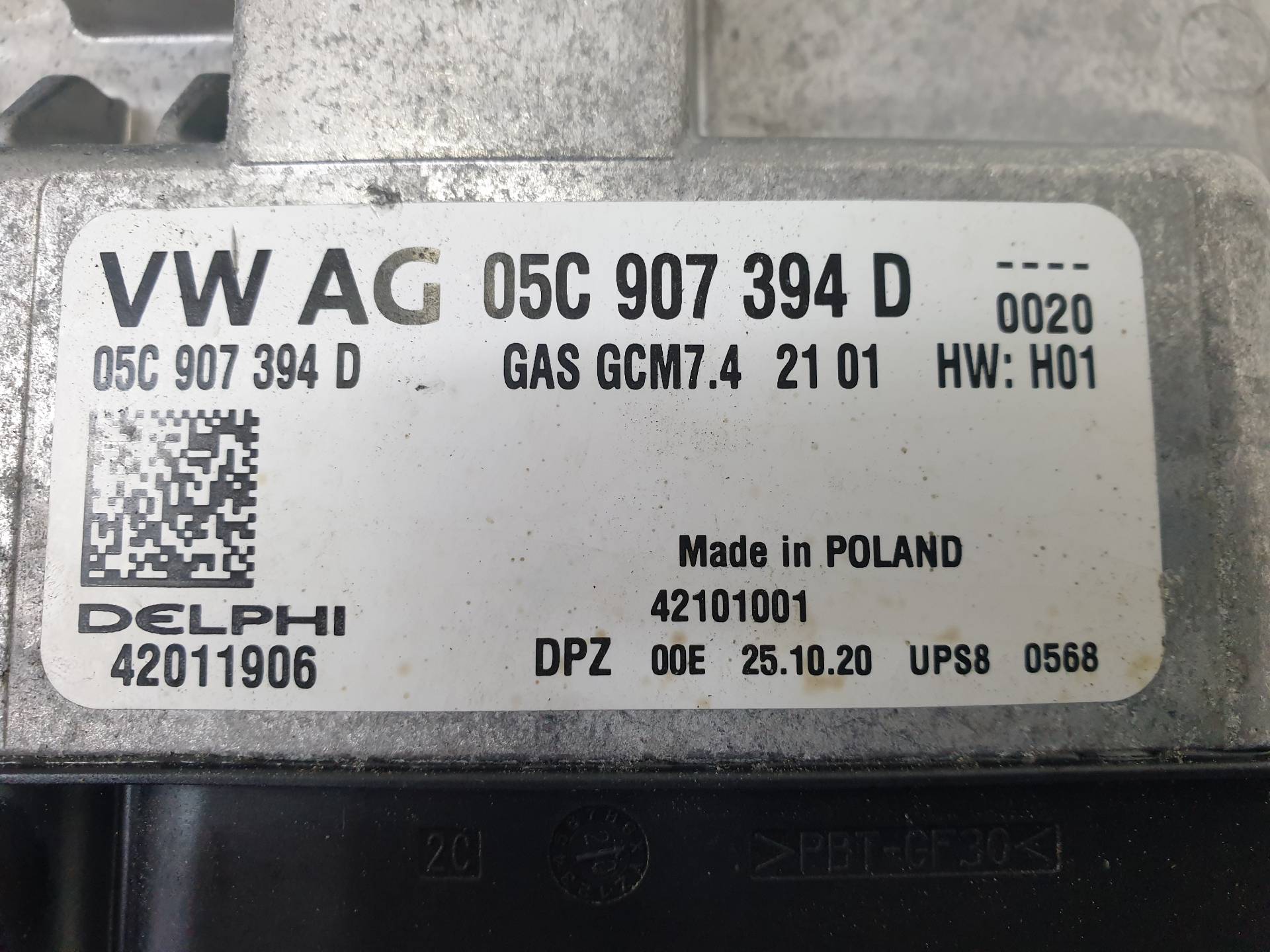 VOLKSWAGEN Polo 6 generation (2017-2024) Moottorin ohjausyksikkö ECU 05C907394D 25568124