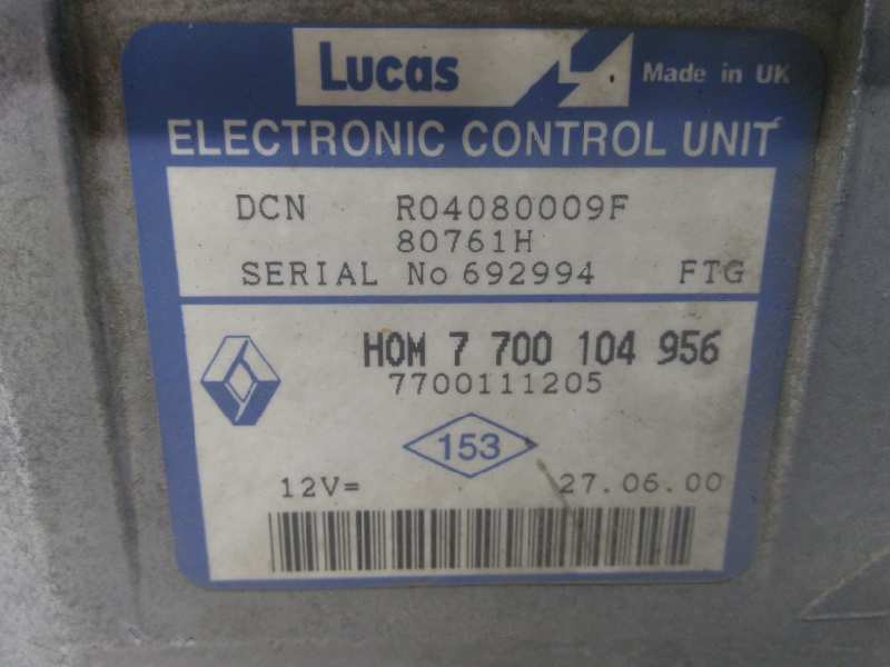 VAUXHALL Clio 3 generation (2005-2012) Engine Control Unit ECU 7700104956 24321348
