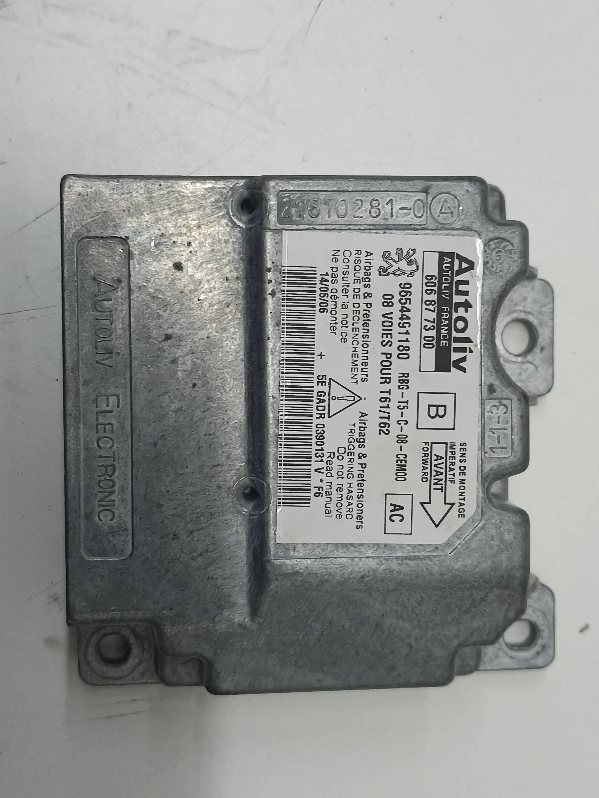 PEUGEOT 307 1 generation (2001-2008) Unitate de control SRS 9654491180 24313216