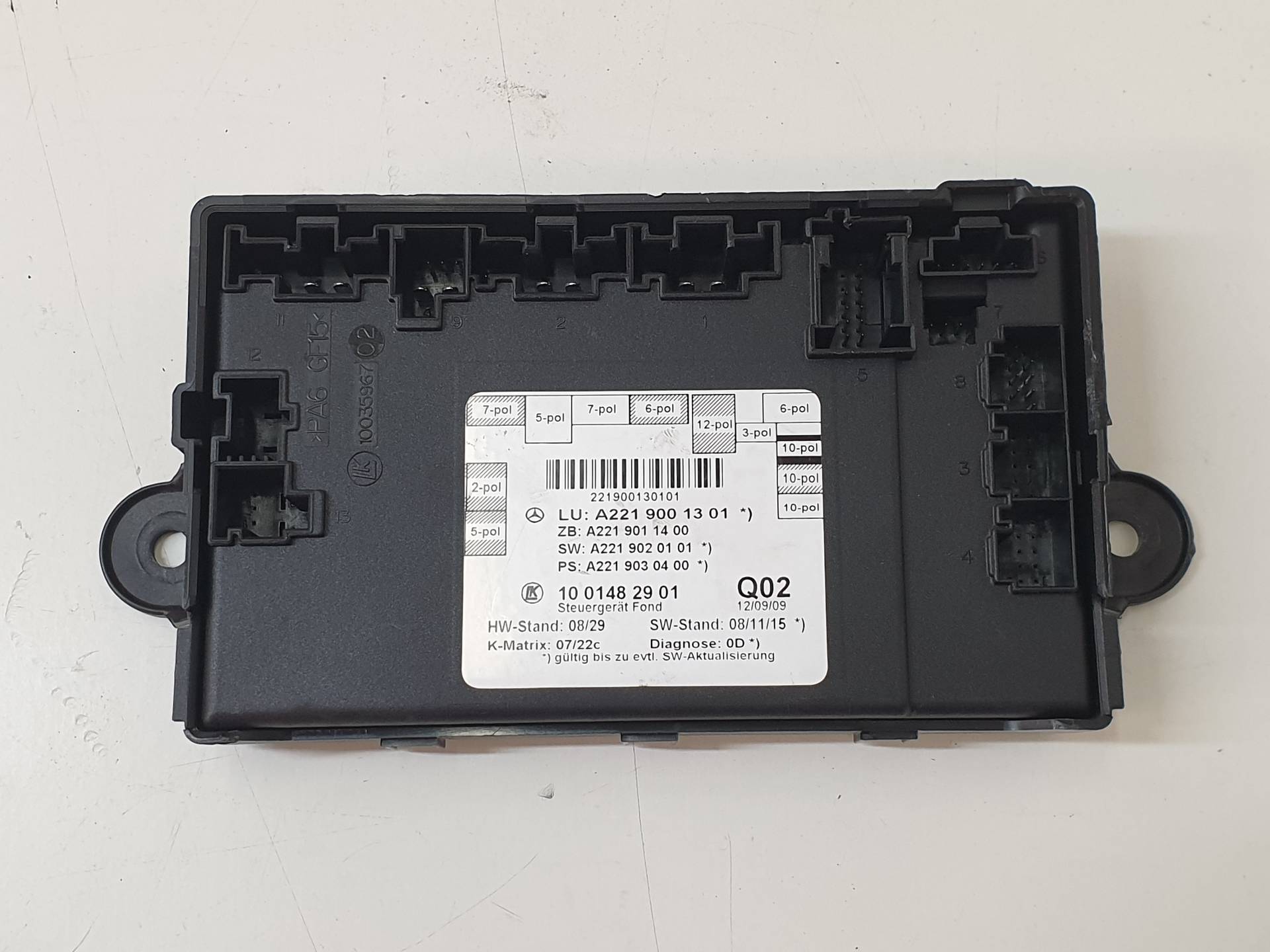 MERCEDES-BENZ S-Class W221 (2005-2013) Other Control Units A2219001301 24341542