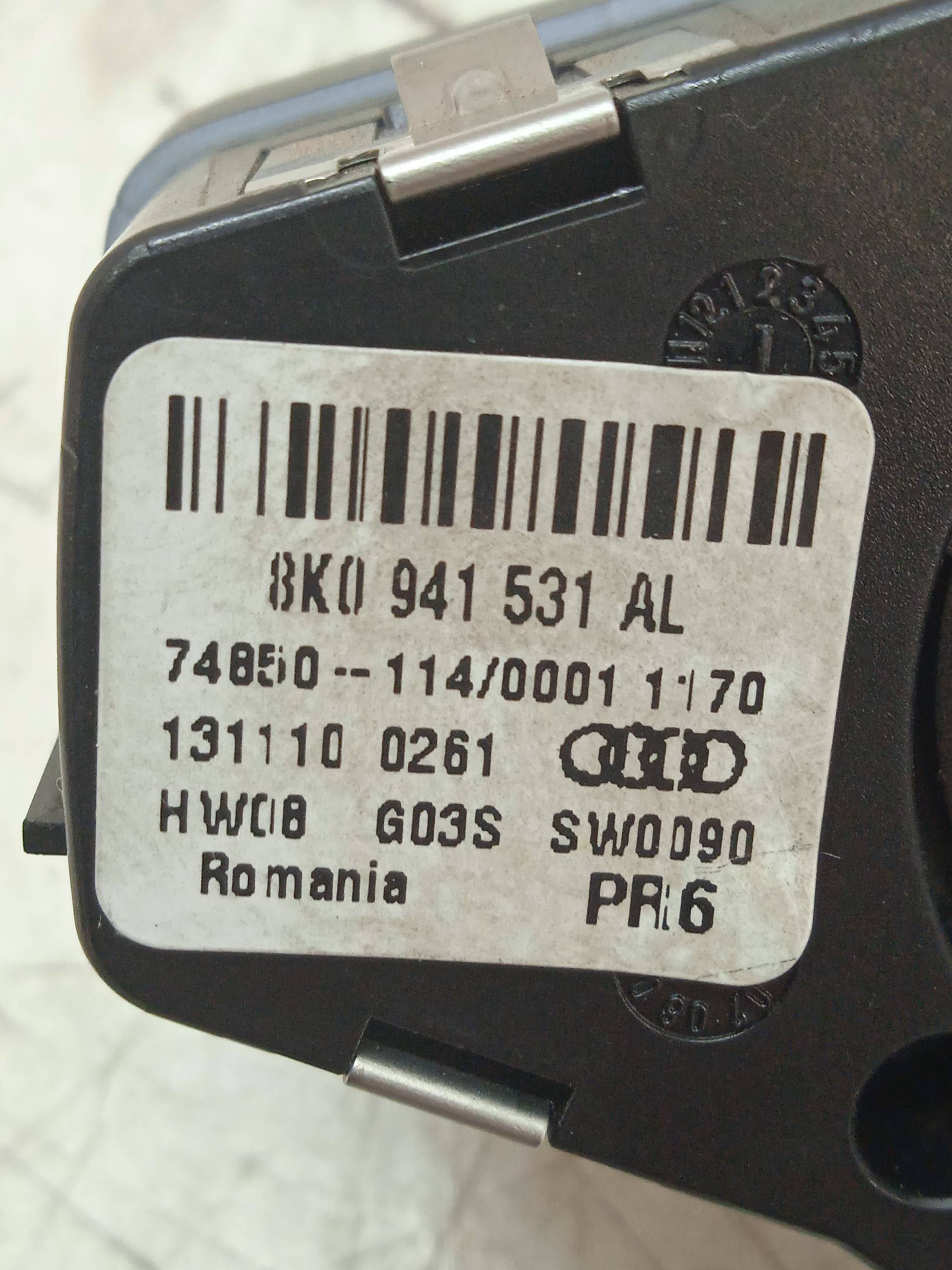 AUDI A4 B8/8K (2011-2016) Šviesų jungiklis (jungtukas) 8K0941531AL, 2813635105, 105 24312520