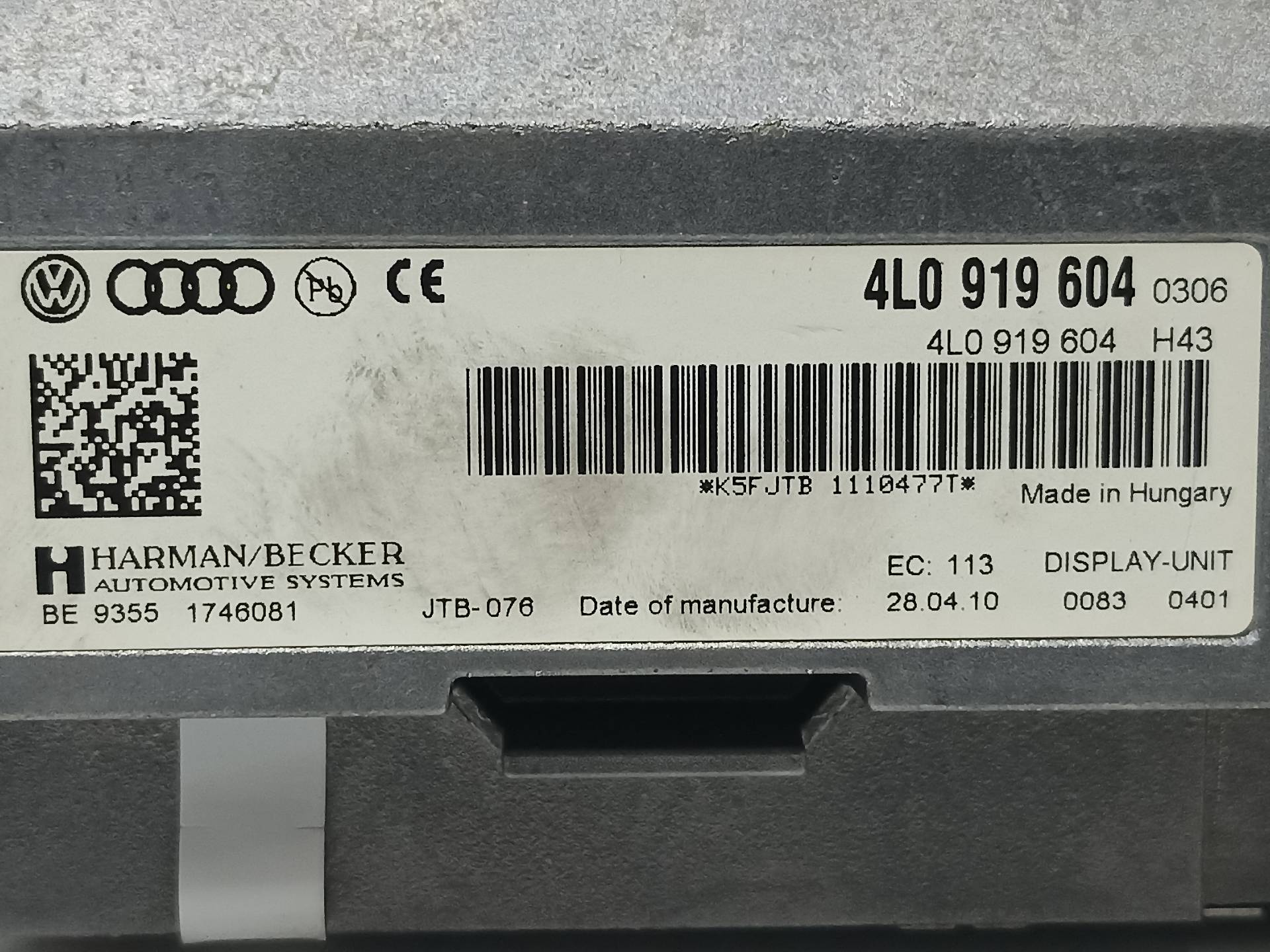 AUDI A5 8T (2007-2016) Alte piese interioare 4L0919604 24338568