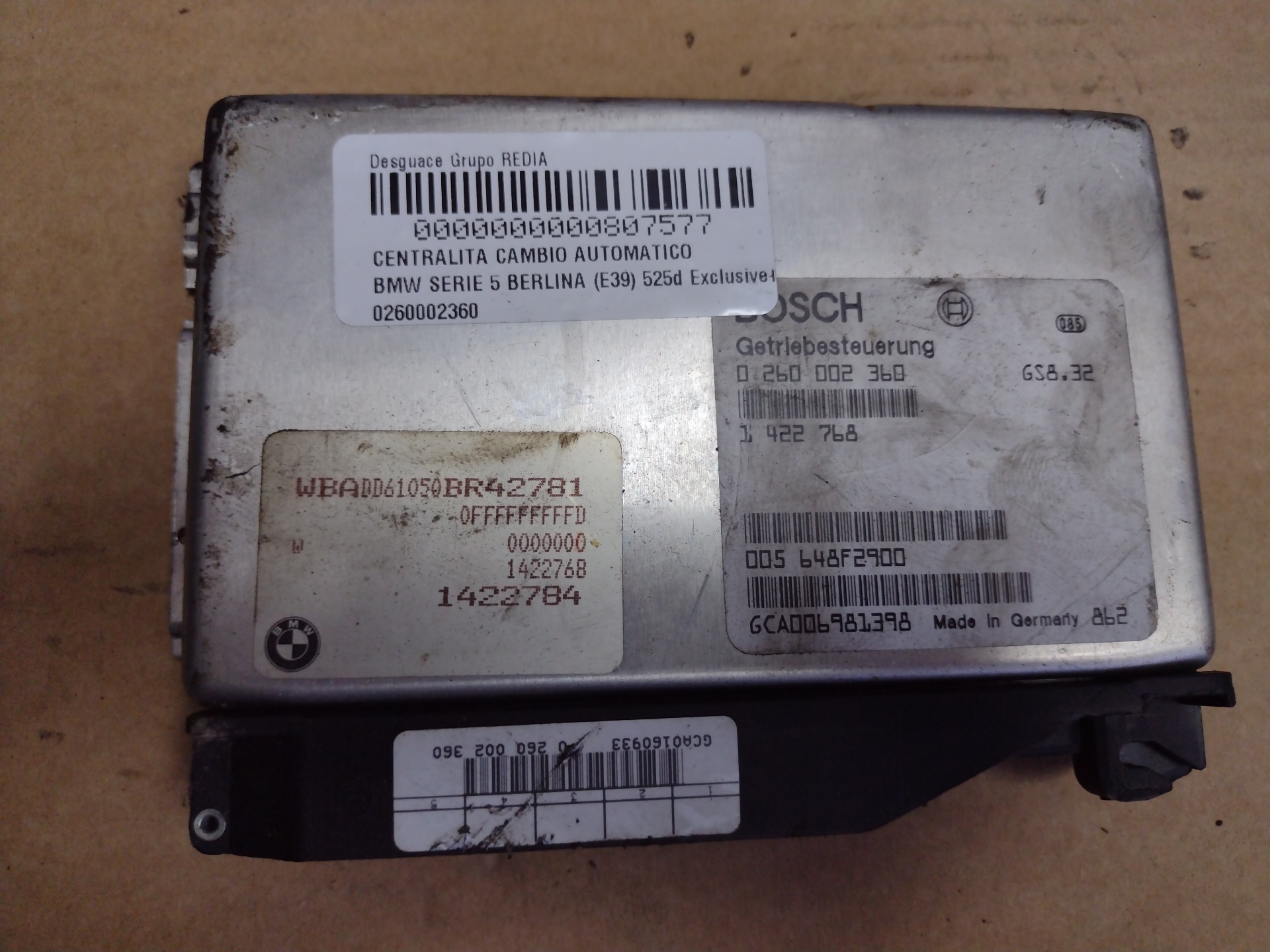 OPEL 5 Series E39 (1995-2004) Gearbox Control Unit 0260002360 21279331