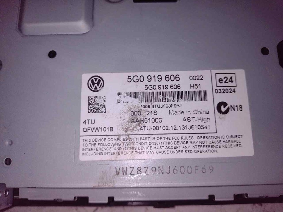 VOLKSWAGEN Golf 7 generation (2012-2024) Alte piese interioare 5G0919606 21308216