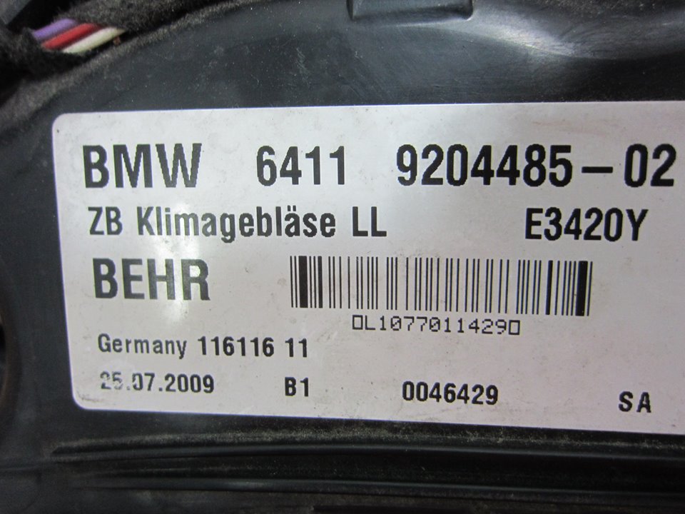 BMW 5 Series F10/F11 (2009-2017) Нагревательный вентиляторный моторчик салона 11611611 24962884