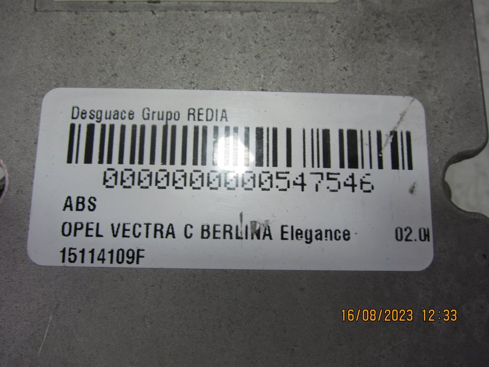 OPEL Vectra C (2002-2005) ABS pumpe 15114109F 21275177