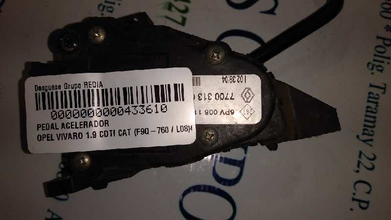 OPEL Vivaro A (2002-2006) Throttle Pedal 21273729