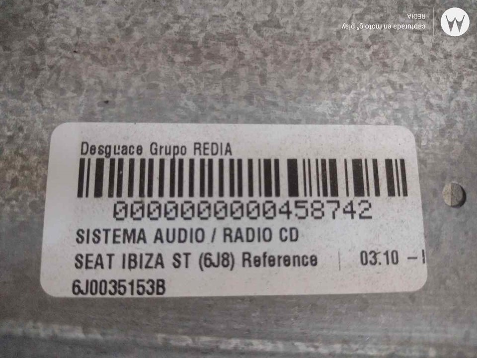 SEAT Ibiza 4 generation (2008-2017) Music Player Without GPS 6J0035153 21273947