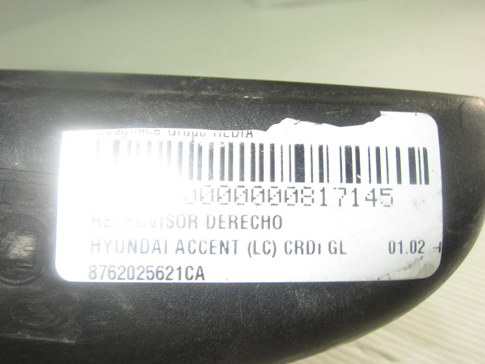 HYUNDAI Accent LC (1999-2013) Зеркало передней правой двери 8762025621CA 26539691