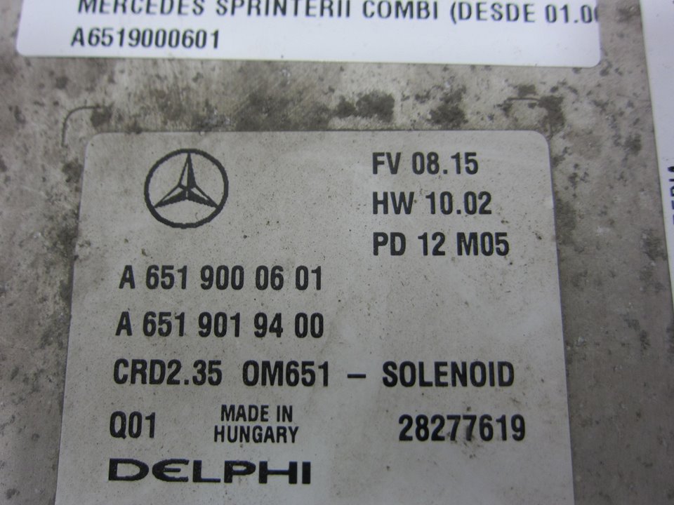 MERCEDES-BENZ Sprinter 2 generation (906) (2006-2018) Блок управления двигателем A6519000601 24959343