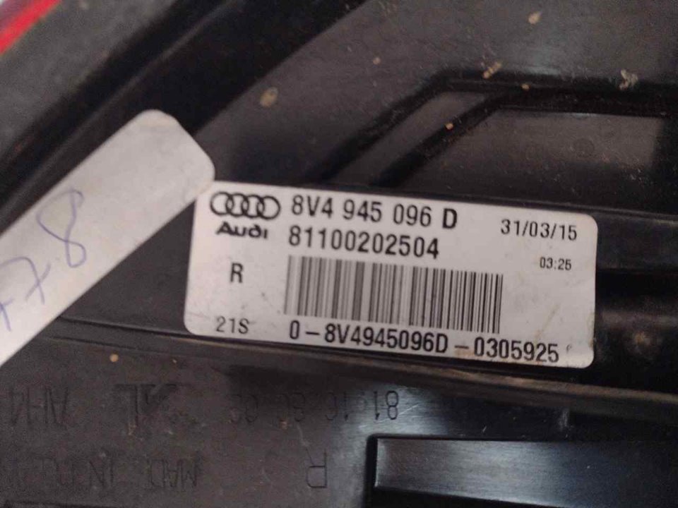 AUDI RS 3 8VA (2015-2021) Bakre höger bakljuslampa 8V4945096D 21308416