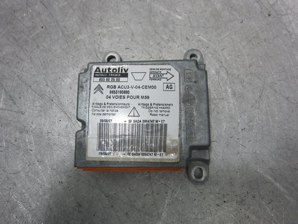 CITROËN Berlingo 1 generation (1996-2012) SRS Control Unit 603602500 24939775