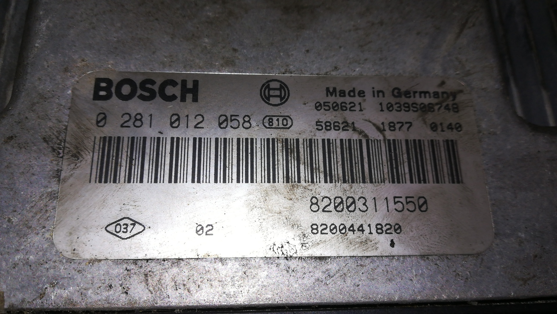Switchboard engine uce G9TD7 0281012058 de Renault Laguna ii grandtour (kg0/1_) 2001-2006 150 CV