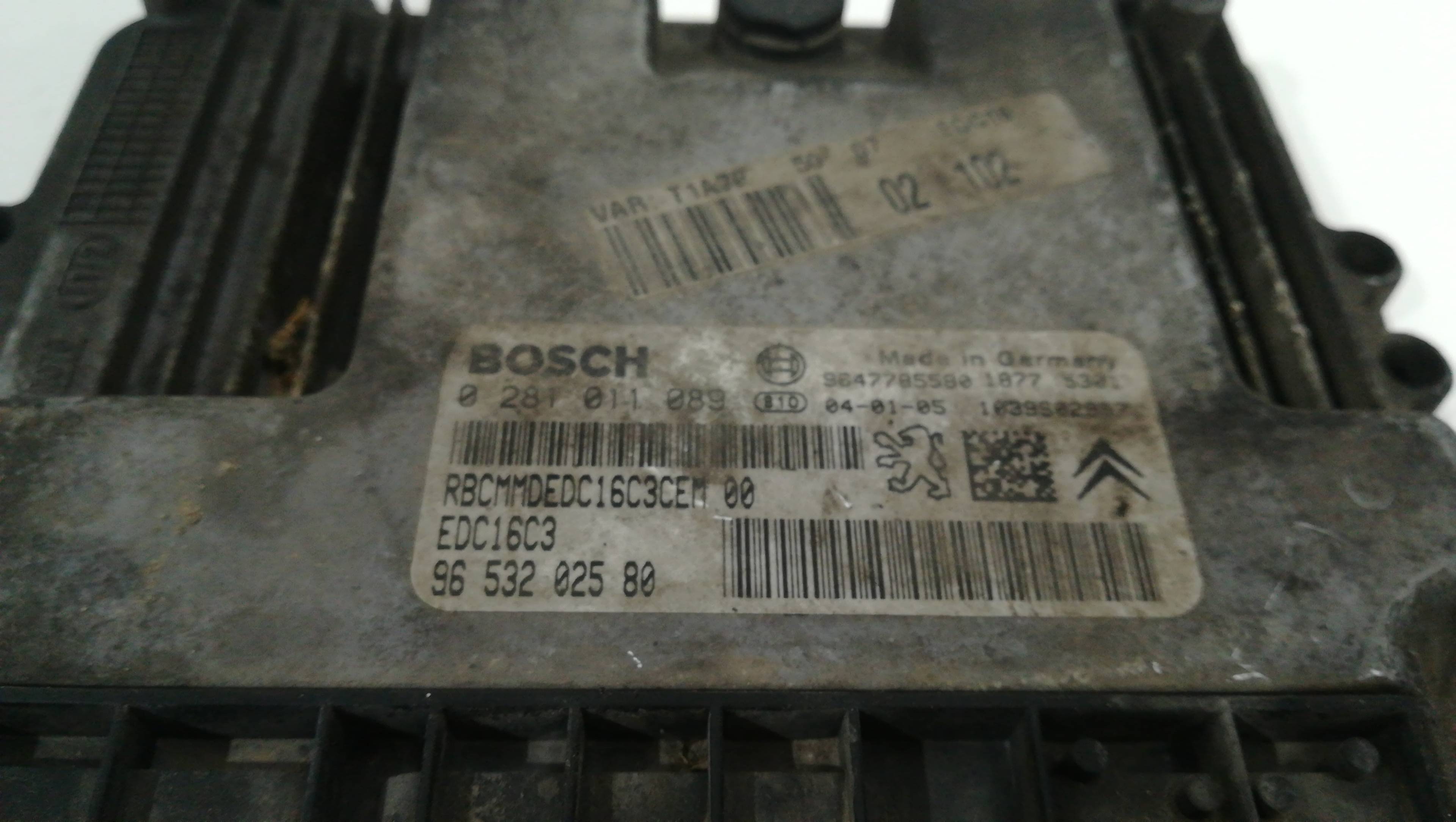 Switchboard engine uce 8HX(DV4TD)8HZ(DV4TD) 0281011089 de Peugeot 206 hatchback (2a/c) 2006-2007 68 CV
